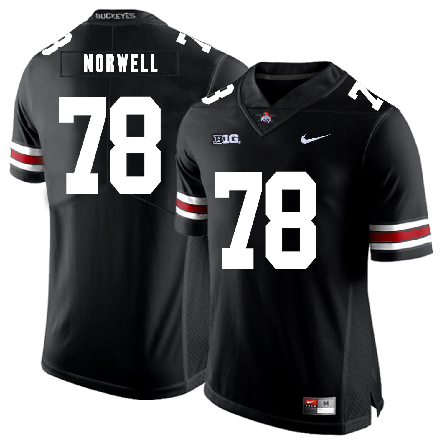 Ohio State Buckeyes 78 Andrew Norwell Black Nike College Football Jersey
