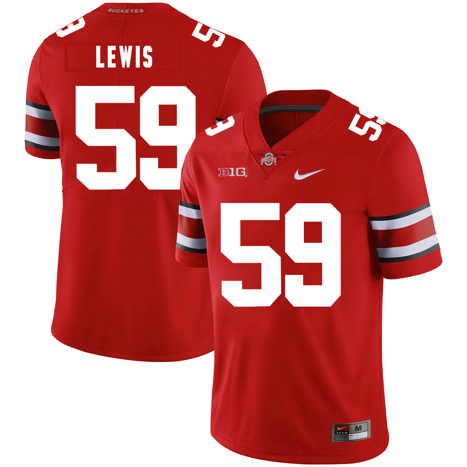Ohio State Buckeyes 59 Tyquan Lewis Red Nike College Football Jersey