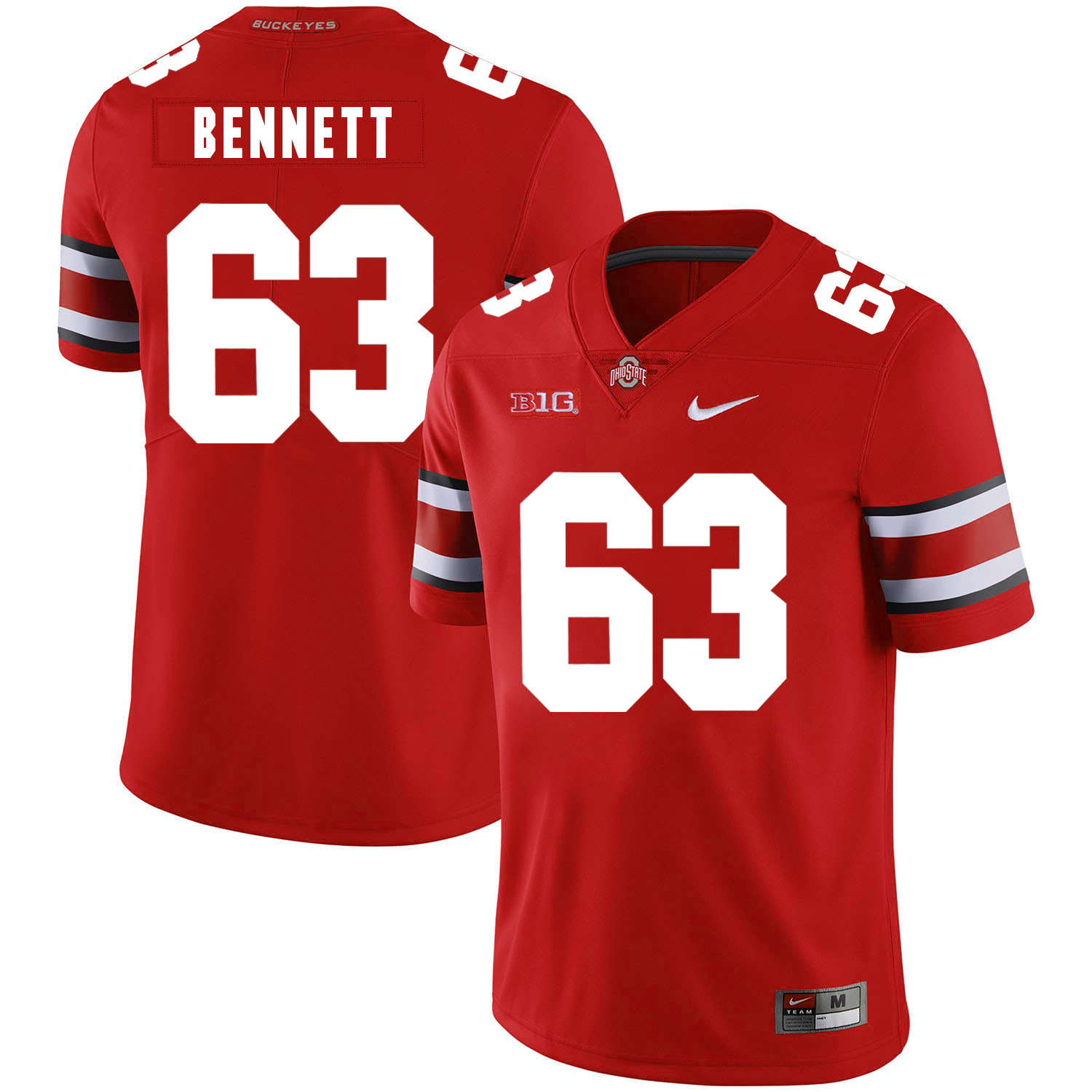 Ohio State Buckeyes 63 Michael Bennett IV Red Nike College Football Jersey