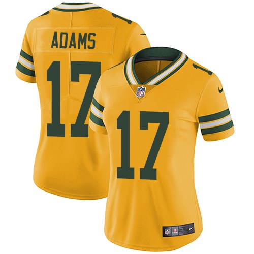 Nike Packers 17 Davante Adams Yellow Women Vapor Untouchable Limited Jersey