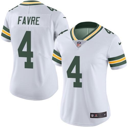 Nike Packers 4 Brett Favre White Women Vapor Untouchable Limited Jersey