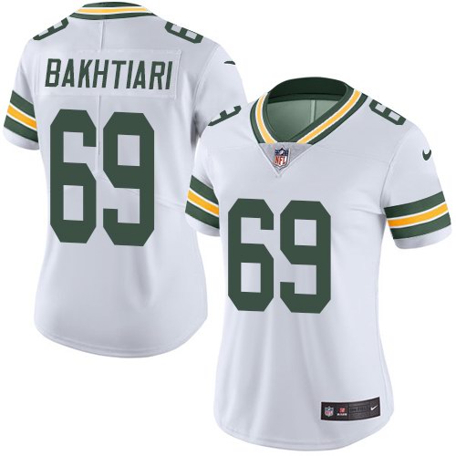 Nike Packers 69 David Bakhtiari White Women Vapor Untouchable Limited Jersey