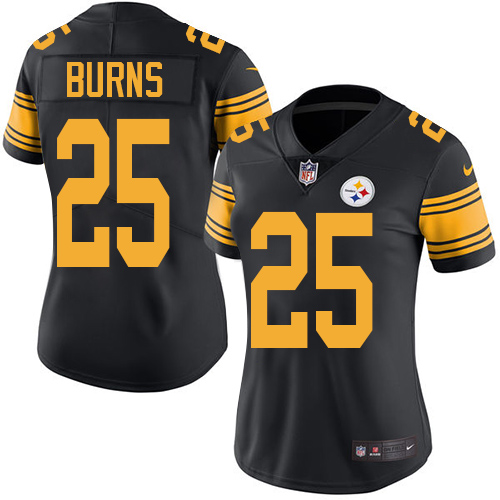 Nike Steelers 25 Artie Burns Black Women Color Rush Limited Jersey