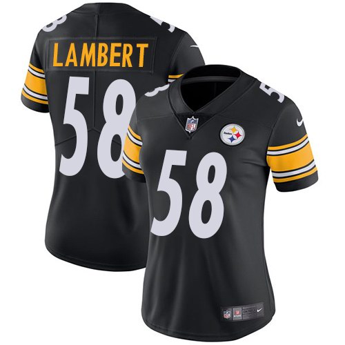 Nike Steelers 58 Jack Lambert Black Women Vapor Untouchable Limited Jersey