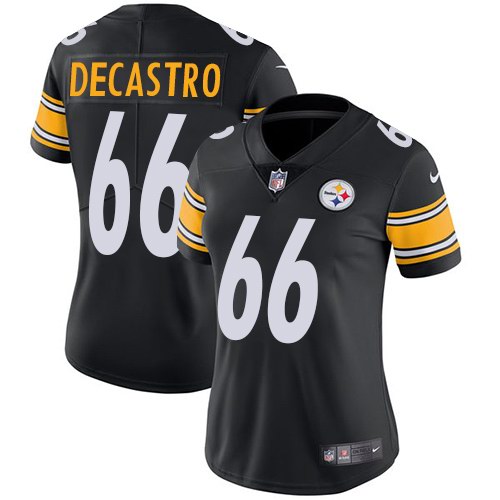 Nike Steelers 66 David DeCastro Black Women Vapor Untouchable Limited Jersey