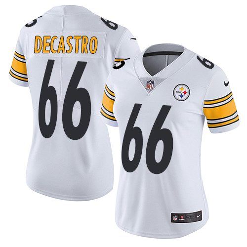 Nike Steelers 66 David DeCastro White Women Vapor Untouchable Limited Jersey