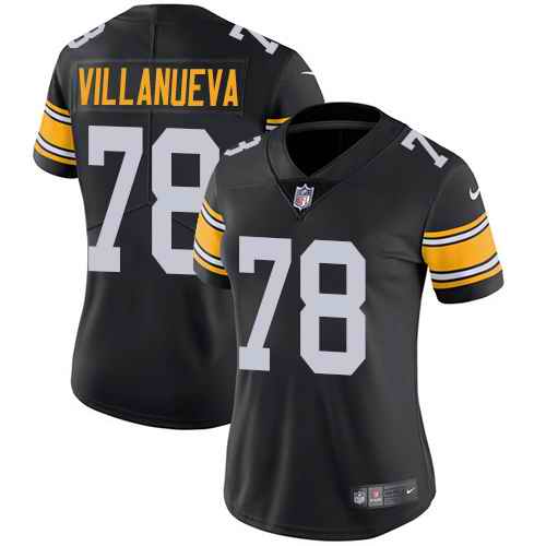 Nike Steelers 78 Alejandro Villanueva Black Alternate Women Vapor Untouchable Limited Jersey