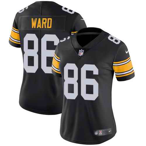 Nike Steelers 86 Hines Ward Black Alternate Women Vapor Untouchable Limited Jersey