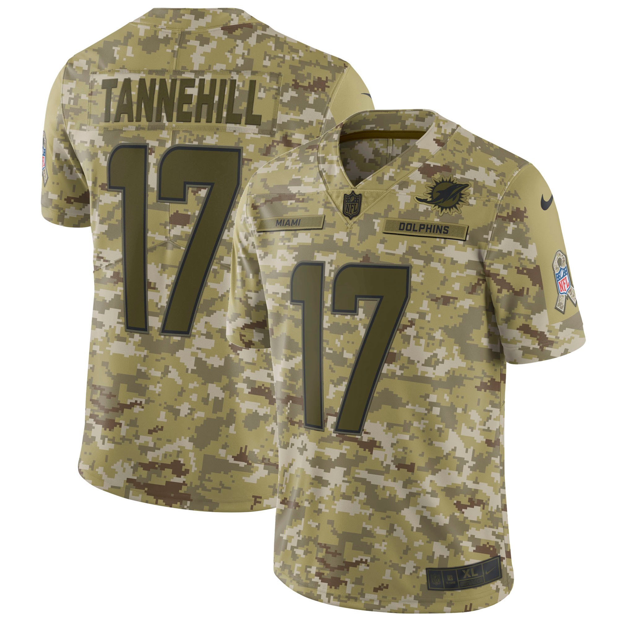 Nike Dolphins 17 Ryan Tannehill Camo Salute To Service Limited Jersey