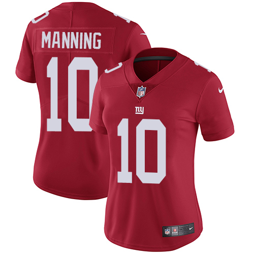 Nike Giants 10 Eli Manning Red Women Vapor Untouchable Limited Jersey