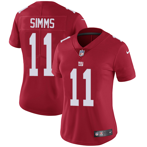 Nike Giants 11 Phil Simms Red Women Vapor Untouchable Limited Jersey