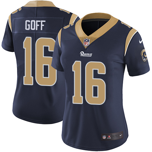 Nike Rams 16 Jared Goff Navy Women Vapor Untouchable Limited Jersey
