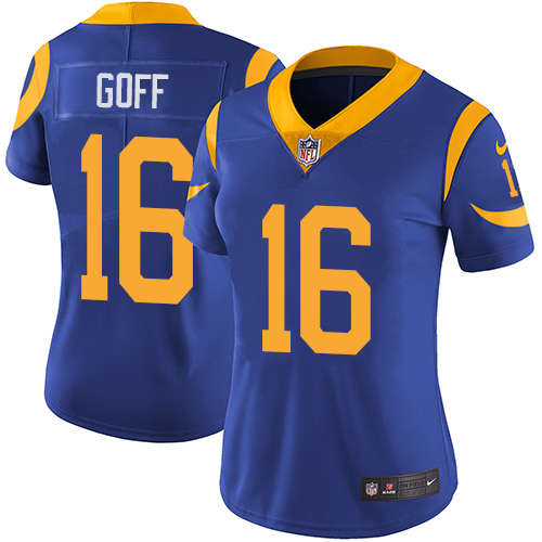 Nike Rams 16 Jared Goff Royal Women Vapor Untouchable Limited Jersey