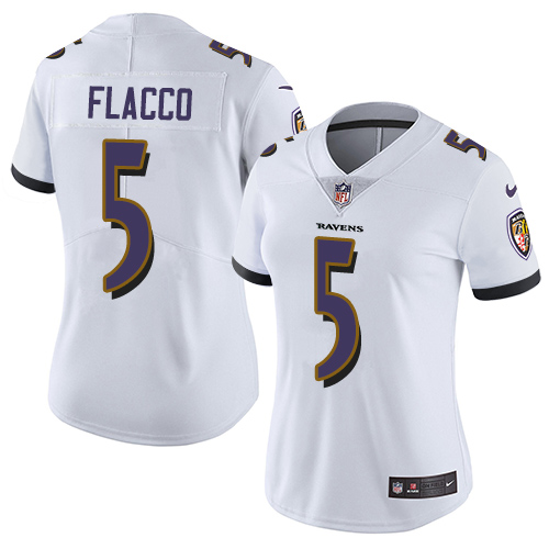 Nike Ravens 5 Joe Flacco White Women Vapor Untouchable Limited Jersey