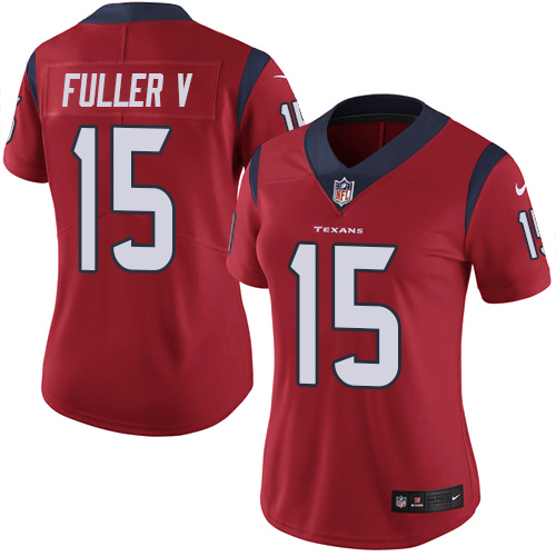 Nike Texans 15 Will Fuller V Red Women Vapor Untouchable Limited Jersey