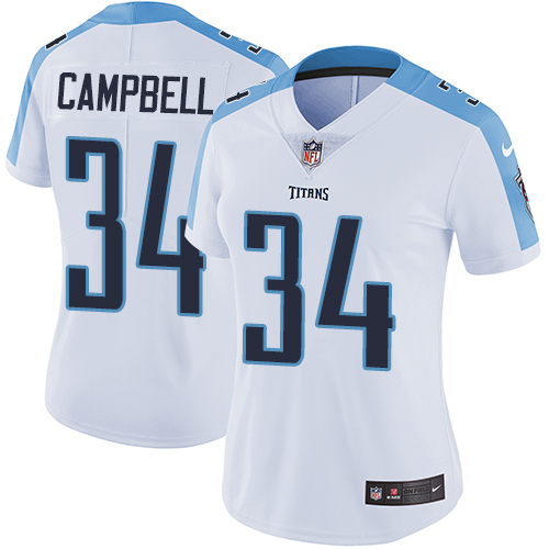 Nike Titans 34 Earl Campbell White Women Vapor Untouchable Limited Jersey