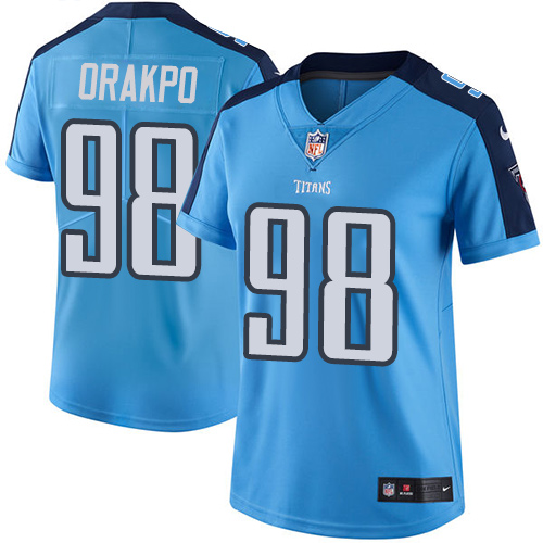 Nike Titans 98 Brian Orakpo Light Blue Women Vapor Untouchable Limited Jersey