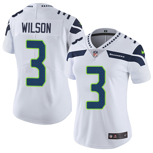 Nike Seahawks 3 Russell Wilson White Women Vapor Untouchable Limited Jersey