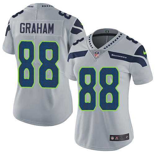 Nike Seahawks 88 Will Dissly Gray Women Vapor Untouchable Limited Jersey