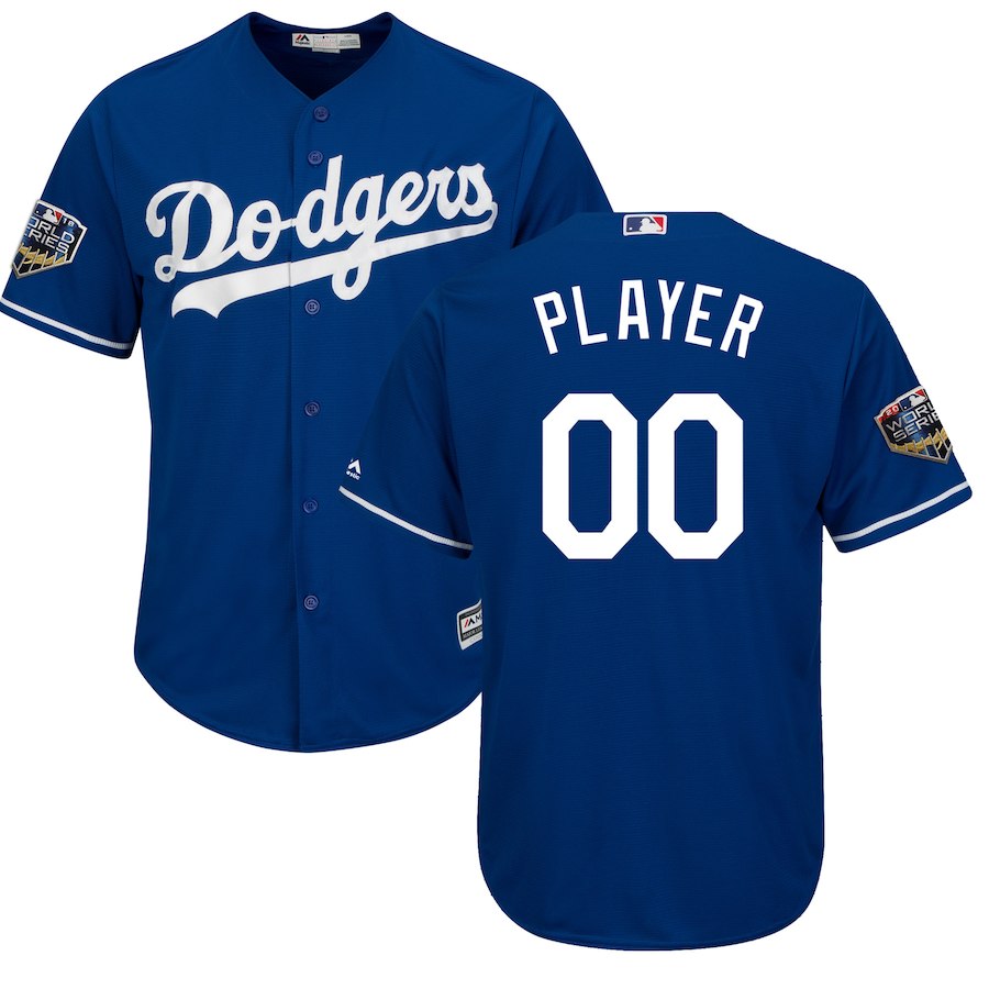 Dodgers Royal Men's 2018 World Series Cool Base Customized Jersey