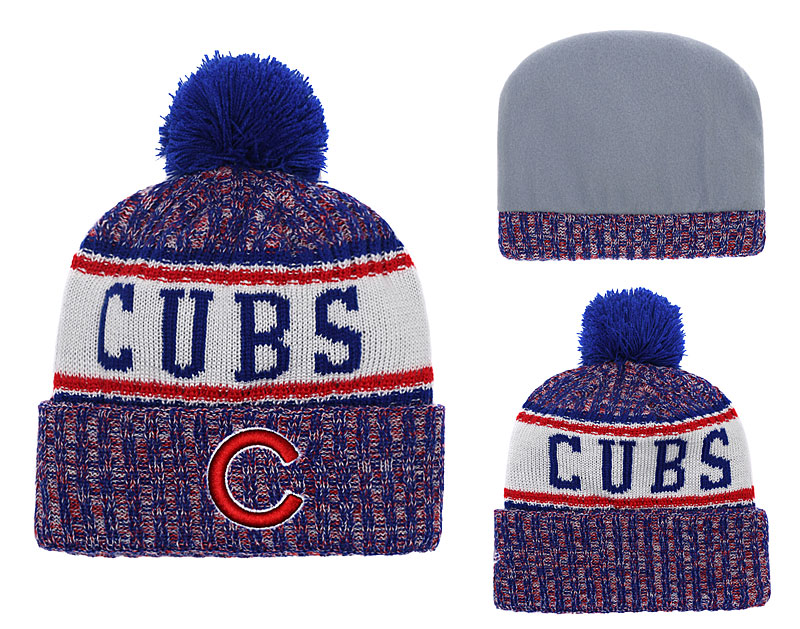 Cubs Team Logo Big Fan Cuffed Knit Hat With Pom YD
