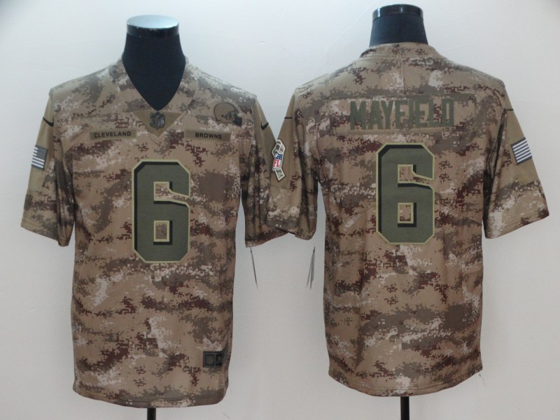 Nike Browns 6 Baker Mayfield Camo Salute To Service Limited Jersey