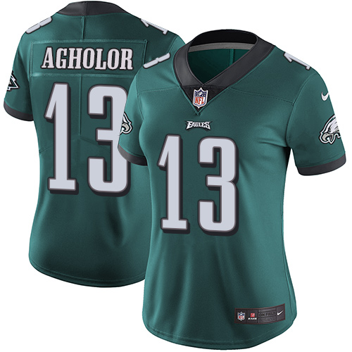 Nike Eagles 13 Nelson Agholor Green Women Vapor Untouchable Limited Jersey