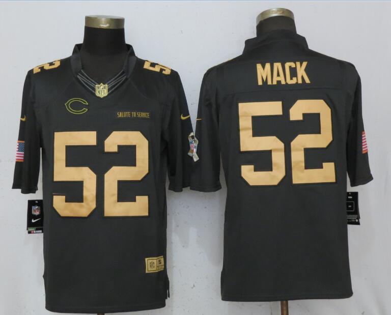 Nike Bears 52 Khalil Mack Anthracite Gold Salute To Service Limited Jersey