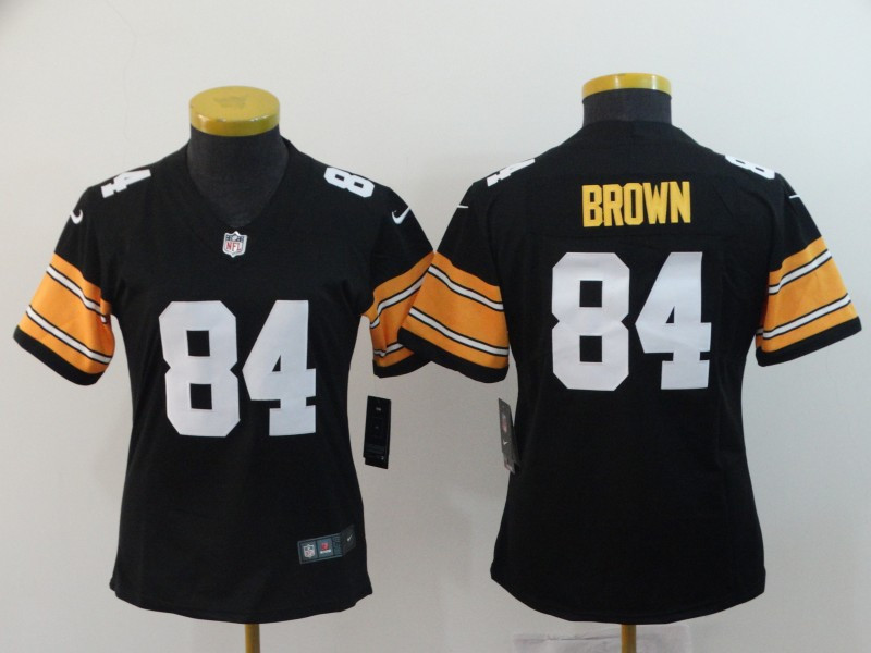 Nike Steelers 84 Antonio Brown Black Women Alternate Vapor Untouchable Limited Jersey