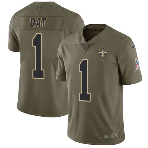 Nike Saints 1 Who Dat Olive Salute To Service Limited Jersey