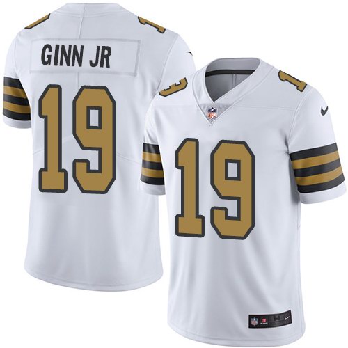 Nike Saints 19 Ted Ginn Jr. White Color Rush Limited Jersey