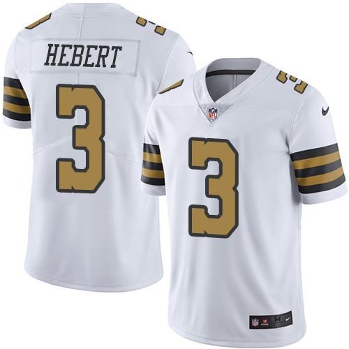 Nike Saints 3 Bobby Hebert White Youth Color Rush Limited Jersey