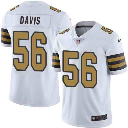 Nike Saints 56 DeMario Davis White Youth Color Rush Limited Jersey
