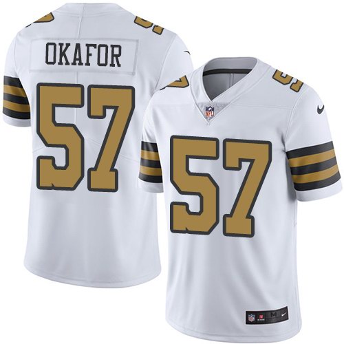 Nike Saints 57 Alex Okafor White Youth Color Rush Limited Jersey