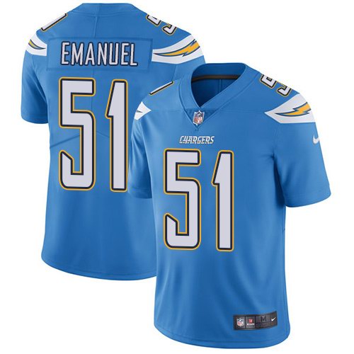Nike Chargers 51 Kyle Emanuel Light Blue Youth Vapor Untouchable Limited Jersey