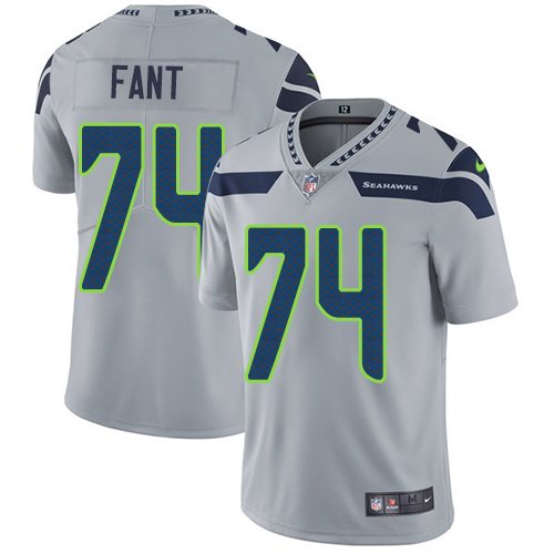 Nike Seahawks 74 George Fant Gray Youth Vapor Untouchable Limited Jersey