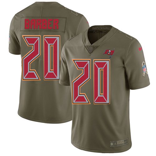 Nike Buccaneers 20 Ronde Barber Olive Salute To Service Limited Jersey