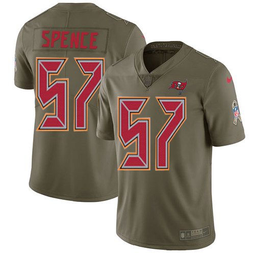 Nike Buccaneers 57 Noah Spence Olive Salute To Service Limited Jersey
