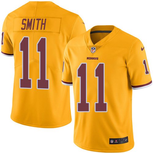 Nike Redskins 11 Alex Smith Gold Color Rush Limited Jersey