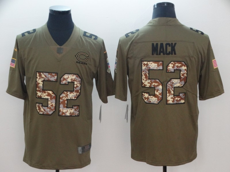 Nike Bears 52 Khalil Mack Olive Camo Salute To Service Limited Jersey