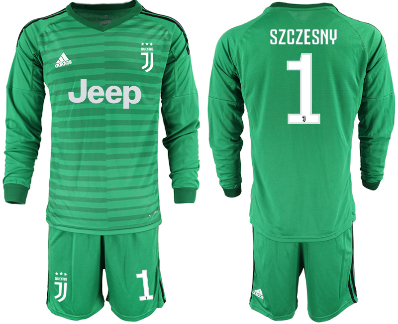 2018-19 Juventus 1 SZCZESNY Green Long Sleeve Goalkeeper Soccer Jersey
