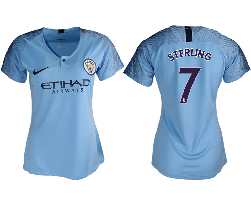2018-19 Manchester City 7 STERLING Home Women Soccer Jersey