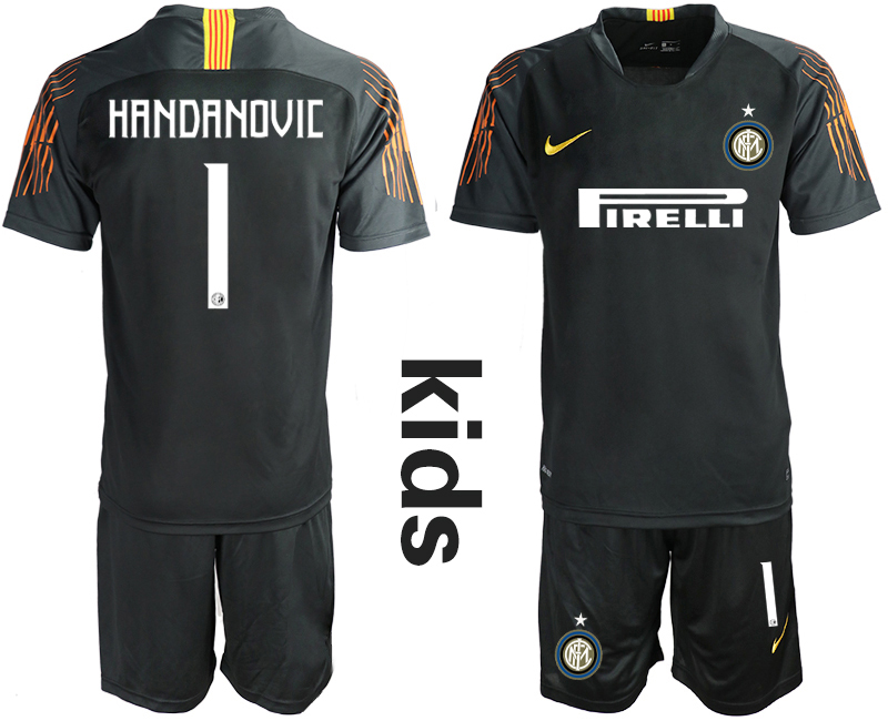 2018-19 Inter Milan 1 HANDANOVIC Black Youth Goalkeeper Soccer Jersey