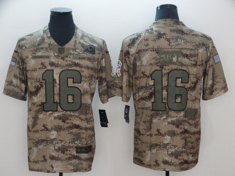 Nike Rams 16 Jared Goff Camo Salute To Service Limited Jersey