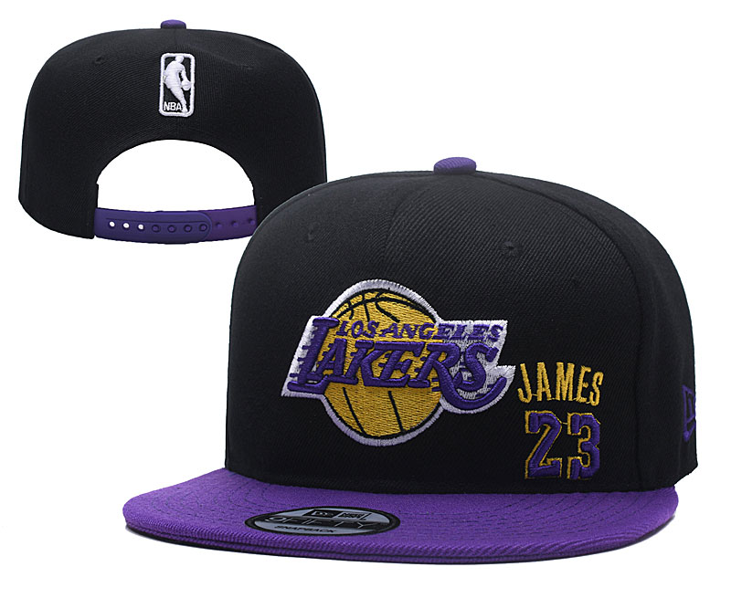 Lakers 23 Lebron James Black Adjustable Hat YD