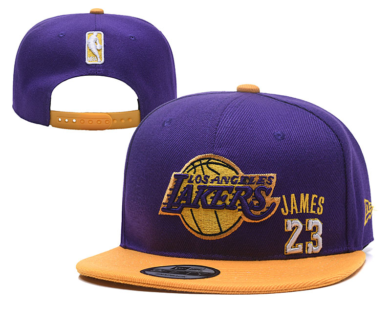 Lakers 23 Lebron James Purple Adjustable Hat YD