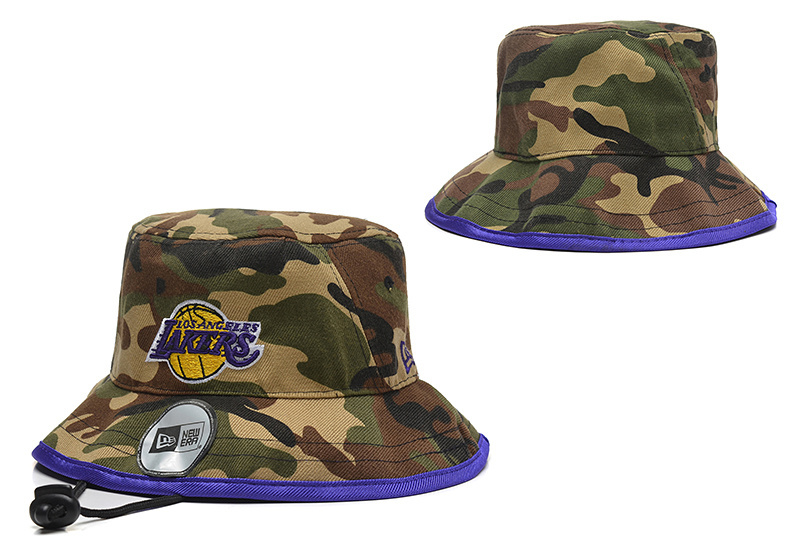 Lakers Fresh Logo Camo Wide Brim Adjustable Hat YD