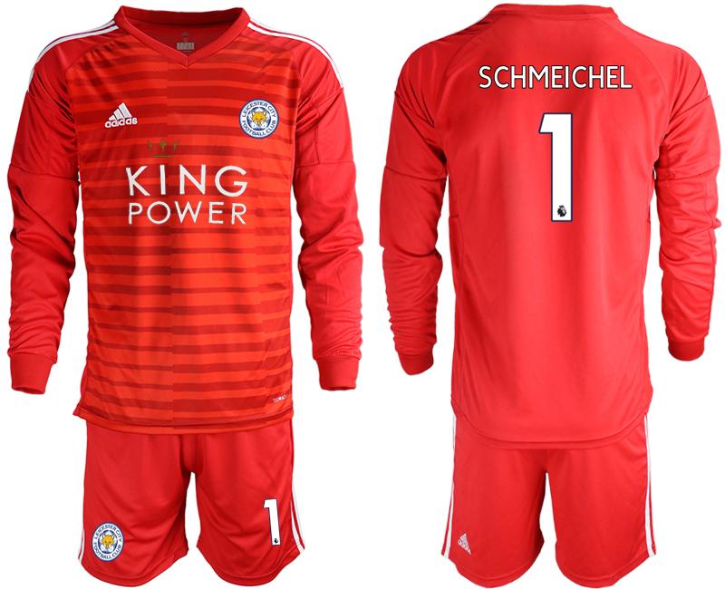 2018-19 Leicester City 1 SCHMEICHEL Red Long Sleeve Goalkeeper Soccer Jersey