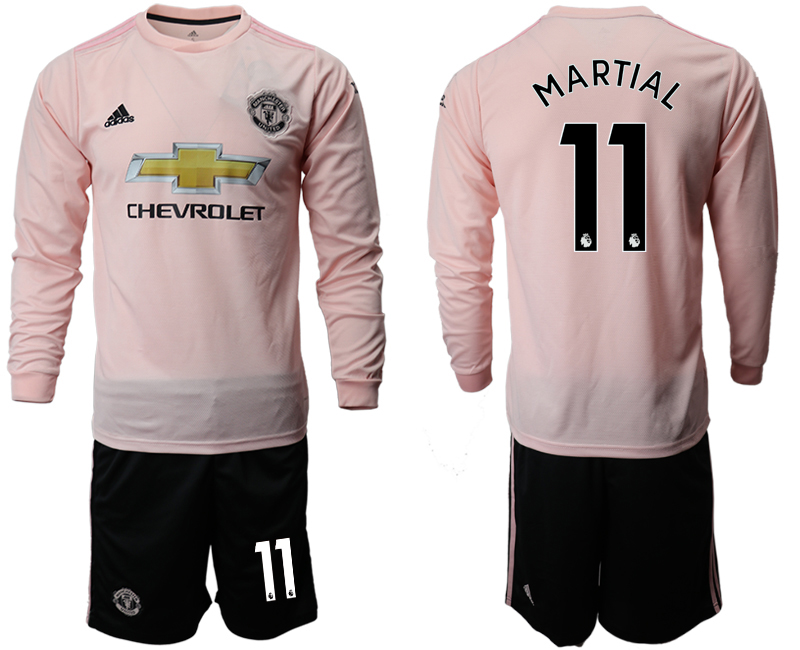 2018-19 Manchester United 11 MARTIAL Away Long Sleeve Soccer Jersey