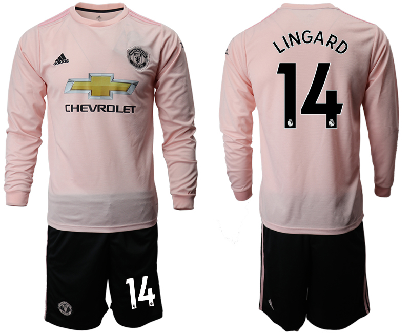 2018-19 Manchester United 14 LINGARD Away Long Sleeve Soccer Jersey
